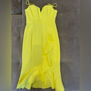 DO+BE Asymmetrical Yellow Ruffle Dress